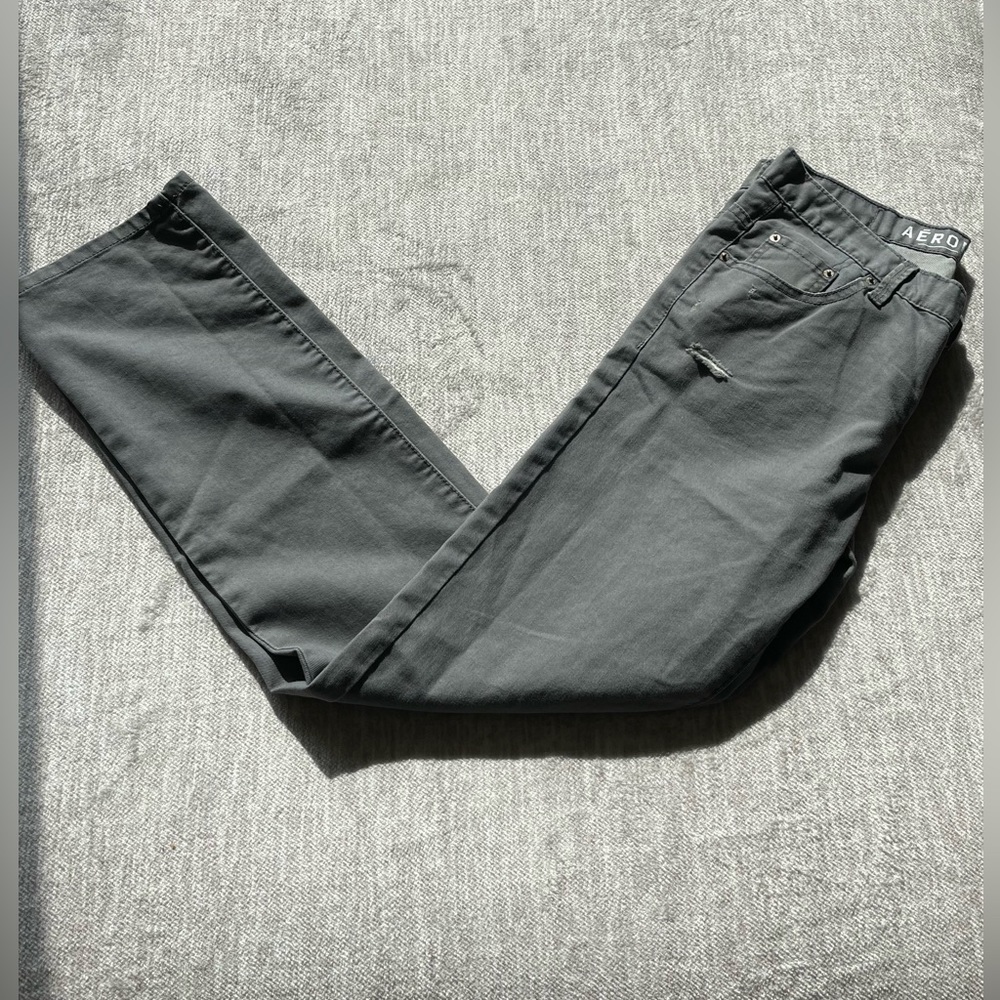 Aeropostale Size 34/34 Gray Bowery Slim Straight Jeans